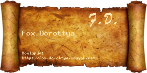Fox Dorottya névjegykártya